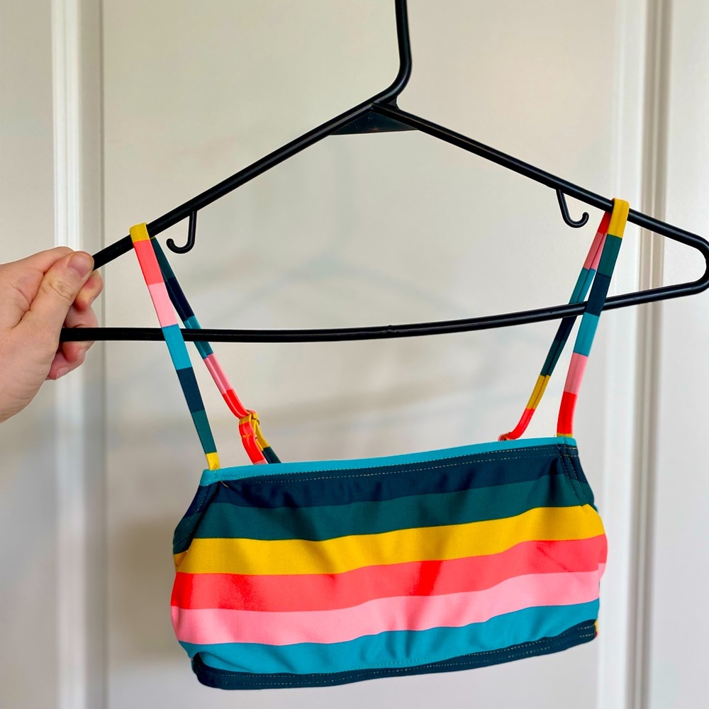 Xhilaration Swim Top | Size S | Multi color striped | Latch in back